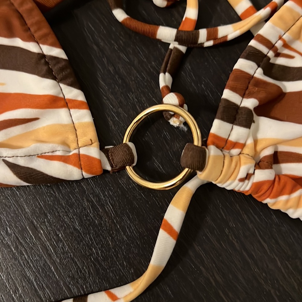 Tiny Brown Designed Bikini - image 5